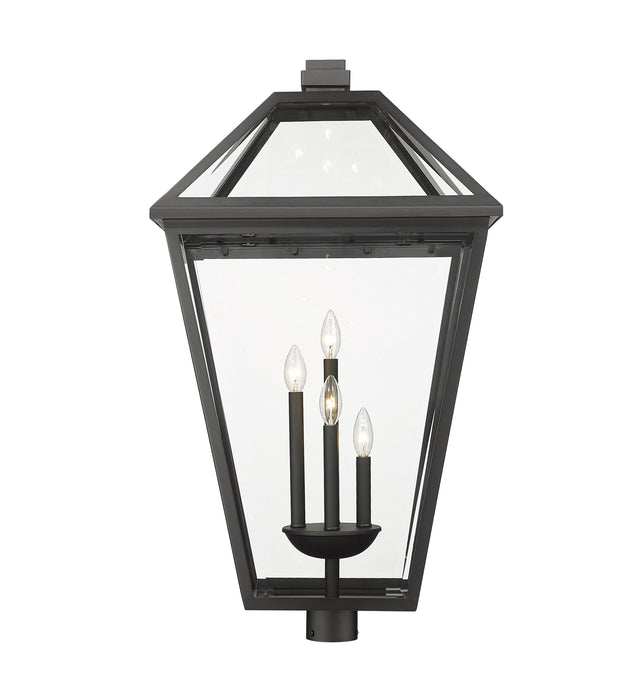 Outdoor Post Mount Fixture Z-Lite 579PHXLXR-BK Black Talbot 4 Light Outdoor Post Mount Fixture Z-Lite