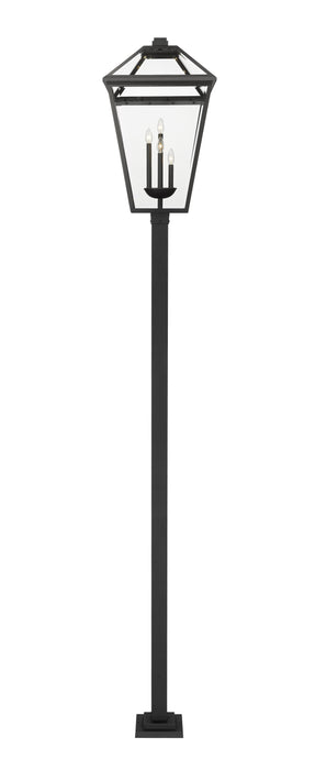 Outdoor Post Mounted Fixture Z-Lite 579PHXLXS-536P-BK Black Talbot 4 Light Outdoor Post Mounted Fixture Z-Lite