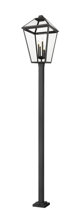 Outdoor Post Mounted Fixture Z-Lite 579PHXLXS-536P-BK Black Talbot 4 Light Outdoor Post Mounted Fixture Z-Lite