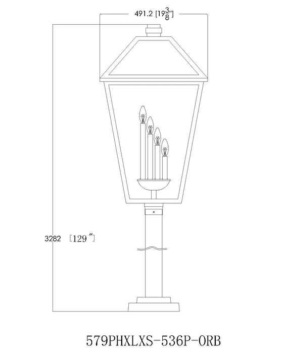 Outdoor Post Mounted Fixture Z-Lite 579PHXLXS-536P-BK Black Talbot 4 Light Outdoor Post Mounted Fixture Z-Lite