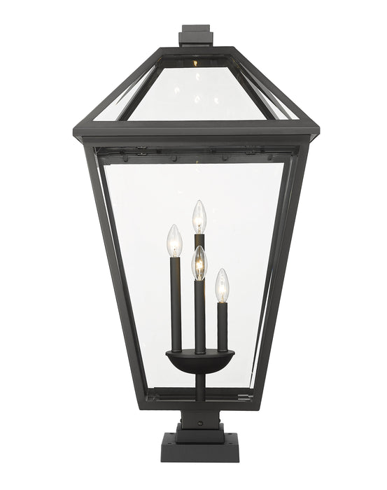 Outdoor Pier Mounted Fixture Z-Lite 579PHXLXS-SQPM-BK Black Talbot 4 Light Outdoor Pier Mounted Fixture Z-Lite