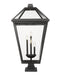 Outdoor Pier Mounted Fixture Z-Lite 579PHXLXS-SQPM-BK Black Talbot 4 Light Outdoor Pier Mounted Fixture Z-Lite
