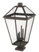 Outdoor Pier Mounted Fixture Z-Lite 579PHXLXS-SQPM-ORB Oil Rubbed Bronze Talbot 4 Light Outdoor Pier Mounted Fixture Z-Lite