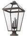 Outdoor Pier Mounted Fixture Z-Lite 579PHXLXS-SQPM-ORB Oil Rubbed Bronze Talbot 4 Light Outdoor Pier Mounted Fixture Z-Lite