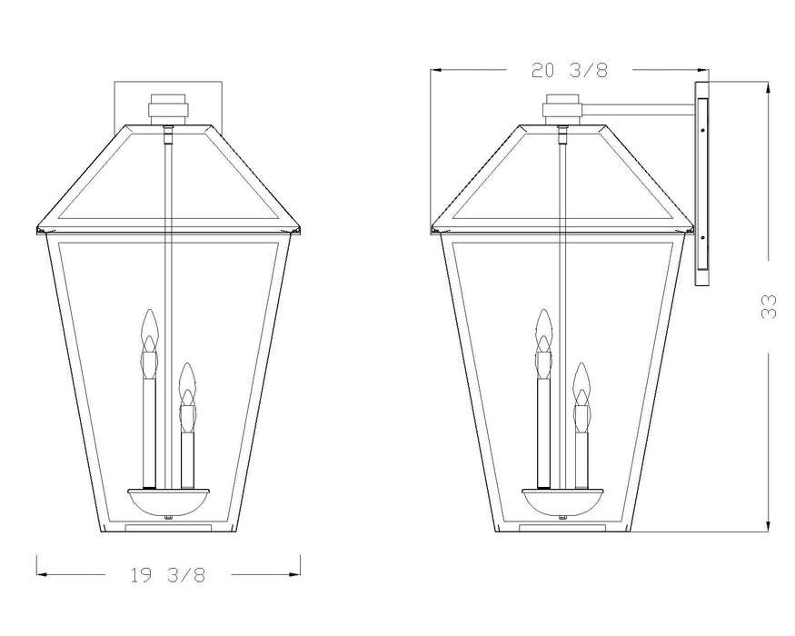 Outdoor Wall Light Z-Lite 579XLX-BK Black Talbot 4 Light Outdoor Wall Light Z-Lite