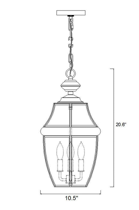 Outdoor Chain Mount Ceiling Fixture Z-Lite 580CHB-BK Black Westover 3 Light Outdoor Chain Mount Ceiling Fixture Z-Lite