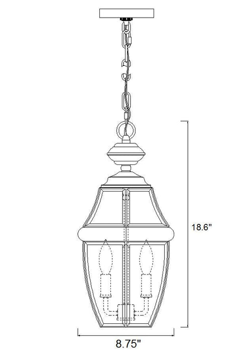 Outdoor Chain Mount Ceiling Fixture Z-Lite 580CHM-BK Black Westover 2 Light Outdoor Chain Mount Ceiling Fixture Z-Lite