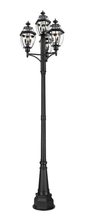 Outdoor Post Mounted Fixture Z-Lite 580PHB-4-564P-BK Black Westover 12 Light Outdoor Post Mount Fixture Z-Lite