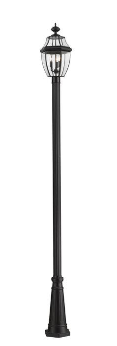 Outdoor Post Mounted Fixture Z-Lite 580PHB-519P-BK Black Westover 3 Light Outdoor Post Mounted Fixture Z-Lite