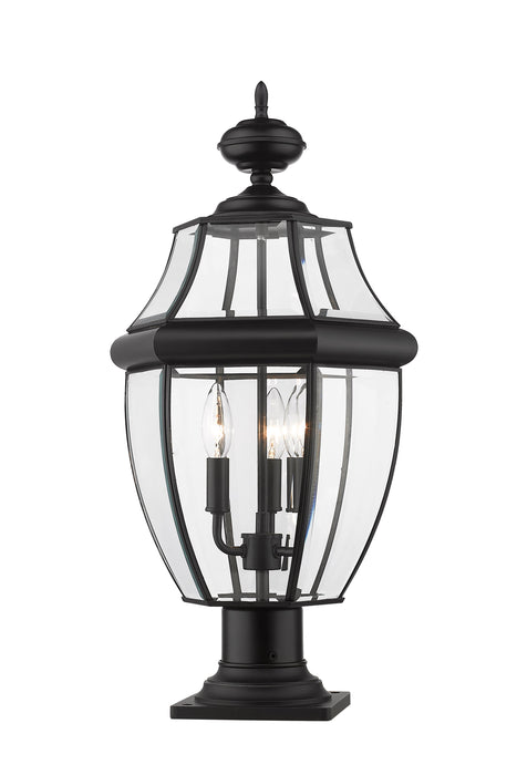 Outdoor Pier Mounted Fixture Z-Lite 580PHB-533PM-BK Black Westover 3 Light Outdoor Pier Mounted Fixture Z-Lite