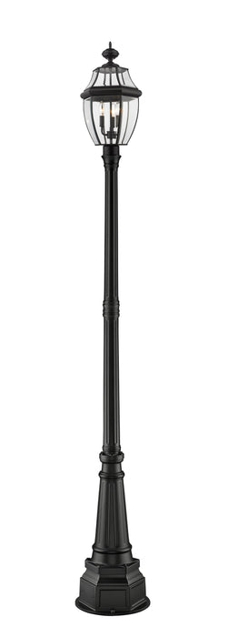 Outdoor Post Mounted Fixture Z-Lite 580PHB-564P-BK Black Westover 3 Light Outdoor Post Mounted Fixture Z-Lite