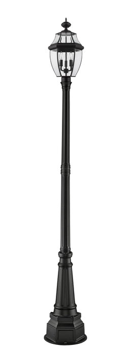 Outdoor Post Mounted Fixture Z-Lite 580PHB-564P-BK Black Westover 3 Light Outdoor Post Mounted Fixture Z-Lite