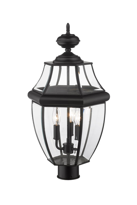 Outdoor Post Mount Fixture Z-Lite 580PHB-BK Black Westover 3 Light Outdoor Post Mount Fixture Z-Lite