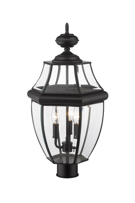 Outdoor Post Mount Fixture Z-Lite 580PHB-BK Black Westover 3 Light Outdoor Post Mount Fixture Z-Lite
