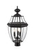 Outdoor Post Mount Fixture Z-Lite 580PHB-BK Black Westover 3 Light Outdoor Post Mount Fixture Z-Lite