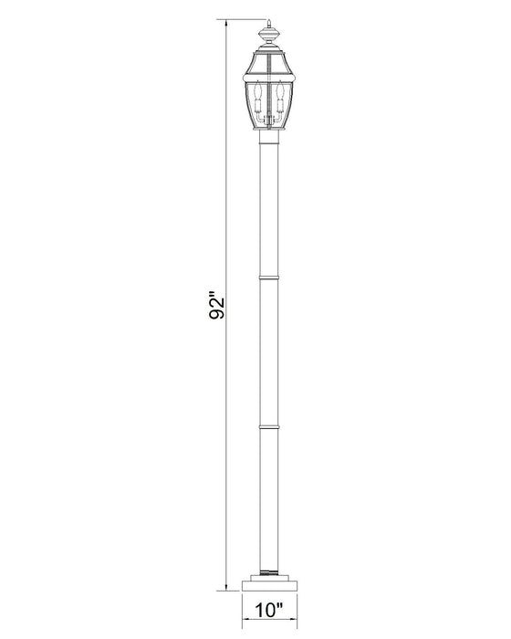 Outdoor Post Mounted Fixture Z-Lite 580PHM-567P-BK Black Westover 2 Light Outdoor Post Mounted Fixture Z-Lite