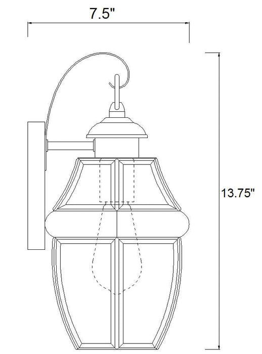 Outdoor Wall Light Z-Lite 580S-BK Black Westover 1 Light Outdoor Wall Light Z-Lite