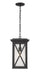 Outdoor Chain Mount Ceiling Fixture Z-Lite 583CHB-BK Black Brookside 1 Light Outdoor Chain Mount Ceiling Fixture Z-Lite