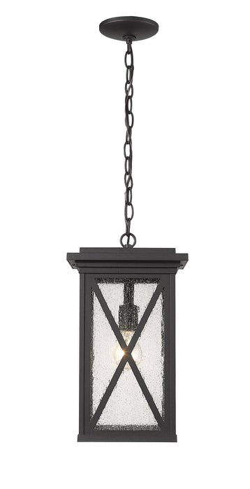 Outdoor Chain Mount Ceiling Fixture Z-Lite 583CHB-BK Black Brookside 1 Light Outdoor Chain Mount Ceiling Fixture Z-Lite