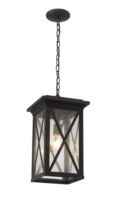 Outdoor Chain Mount Ceiling Fixture Z-Lite 583CHB-BK Black Brookside 1 Light Outdoor Chain Mount Ceiling Fixture Z-Lite