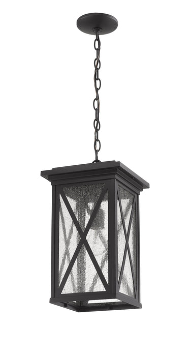 Outdoor Chain Mount Ceiling Fixture Z-Lite 583CHB-BK Black Brookside 1 Light Outdoor Chain Mount Ceiling Fixture Z-Lite
