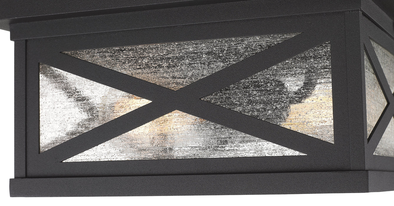 Outdoor Flush Mount Z-Lite 583F-BK Black Brookside 2 Light Outdoor Flush Mount Z-Lite