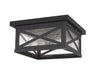 Outdoor Flush Mount Z-Lite 583F-BK Black Brookside 2 Light Outdoor Flush Mount Z-Lite