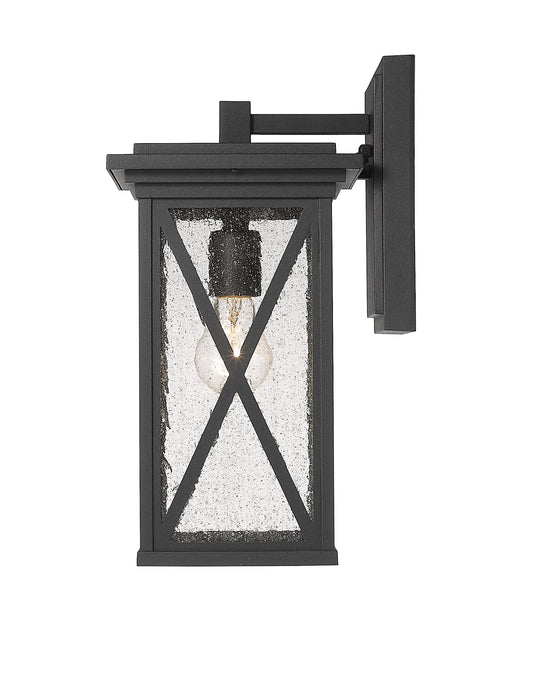 Outdoor Wall Light Z-Lite 583M-BK Black Brookside 1 Light Outdoor Wall Light Z-Lite