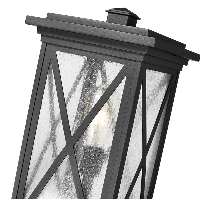 Outdoor Post Mounted Fixture Z-Lite 583PHBR-5009P120-BK Black Brookside 1 Light Outdoor Post Mount Fixture Z-Lite