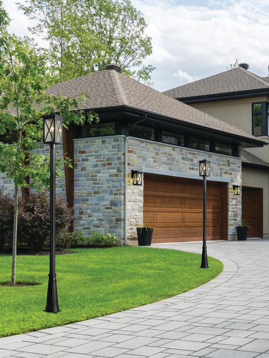 Outdoor Post Mounted Fixture Z-Lite 583PHBR-519P-BK Black Brookside 1 Light Outdoor Post Mounted Fixture Z-Lite