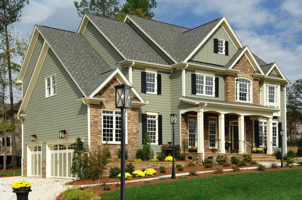 Outdoor Post Mounted Fixture Z-Lite 583PHBR-519P-BK Black Brookside 1 Light Outdoor Post Mounted Fixture Z-Lite