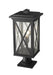 Outdoor Pier Mounted Fixture Z-Lite 583PHBR-533PM-BK Black Brookside 1 Light Outdoor Pier Mounted Fixture Z-Lite