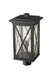 Outdoor Post Mount Fixture Z-Lite 583PHBR-BK Black Brookside 1 Light Outdoor Post Mount Fixture Z-Lite