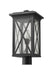 Outdoor Post Mount Fixture Z-Lite 583PHBR-BK Black Brookside 1 Light Outdoor Post Mount Fixture Z-Lite