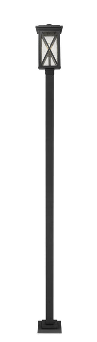 Outdoor Post Mounted Fixture Z-Lite 583PHBS-536P-BK Black Brookside 1 Light Outdoor Post Mounted Fixture Z-Lite