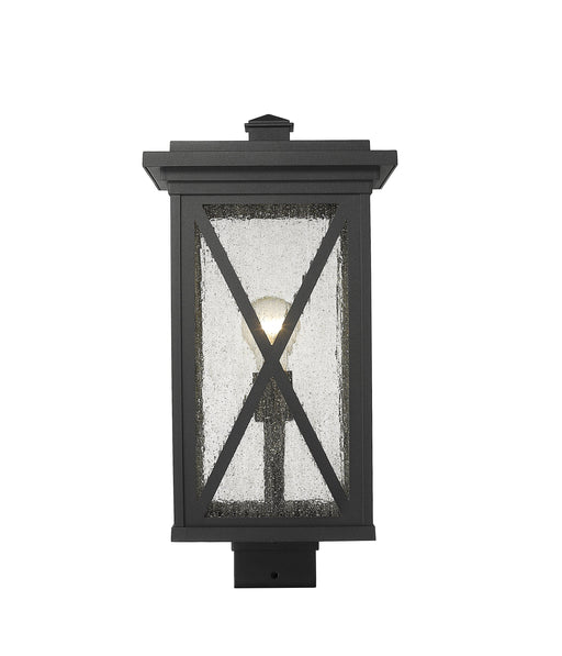 Outdoor Post Mount Fixture Z-Lite 583PHBS-BK Black Brookside 1 Light Outdoor Post Mount Fixture Z-Lite