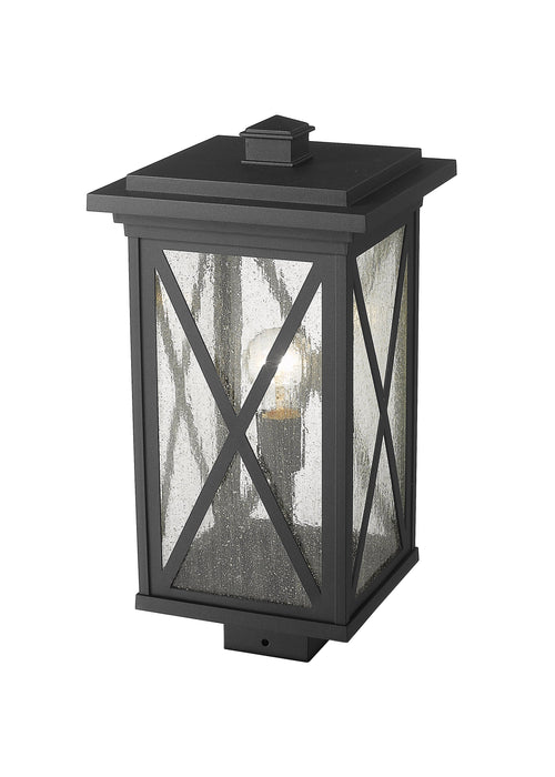 Outdoor Post Mount Fixture Z-Lite 583PHBS-BK Black Brookside 1 Light Outdoor Post Mount Fixture Z-Lite