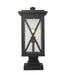 Outdoor Pier Mounted Fixture Z-Lite 583PHBS-SQPM-BK Black Brookside 1 Light Outdoor Pier Mounted Fixture Z-Lite