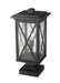 Outdoor Pier Mounted Fixture Z-Lite 583PHBS-SQPM-BK Black Brookside 1 Light Outdoor Pier Mounted Fixture Z-Lite