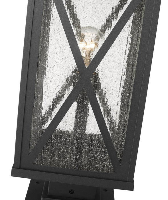 Outdoor Pier Mounted Fixture Z-Lite 583PHBS-SQPM-BK Black Brookside 1 Light Outdoor Pier Mounted Fixture Z-Lite