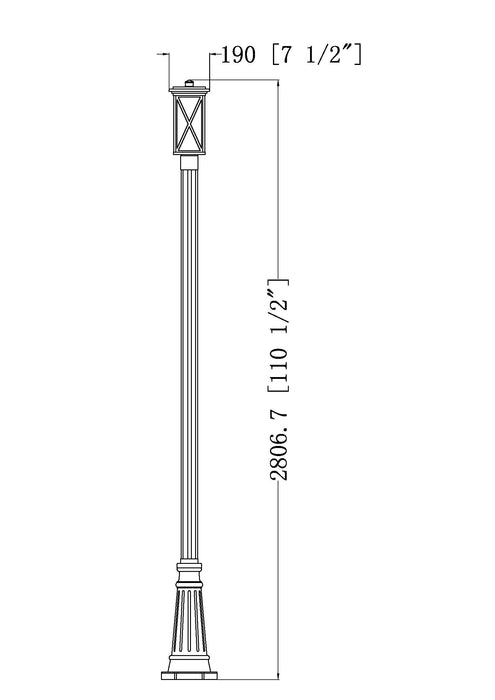 Outdoor Post Mounted Fixture Z-Lite 583PHMR-519P-BK Black Brookside 1 Light Outdoor Post Mounted Fixture Z-Lite