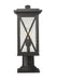 Outdoor Pier Mounted Fixture Z-Lite 583PHMR-533PM-BK Black Brookside 1 Light Outdoor Pier Mounted Fixture Z-Lite