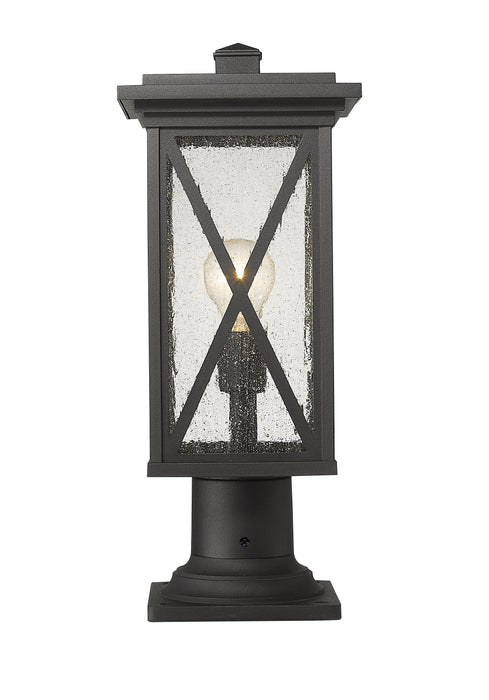 Outdoor Pier Mounted Fixture Z-Lite 583PHMR-533PM-BK Black Brookside 1 Light Outdoor Pier Mounted Fixture Z-Lite
