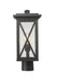 Outdoor Post Mount Fixture Z-Lite 583PHMR-BK Black Brookside 1 Light Outdoor Post Mount Fixture Z-Lite