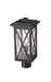 Outdoor Post Mount Fixture Z-Lite 583PHMR-BK Black Brookside 1 Light Outdoor Post Mount Fixture Z-Lite