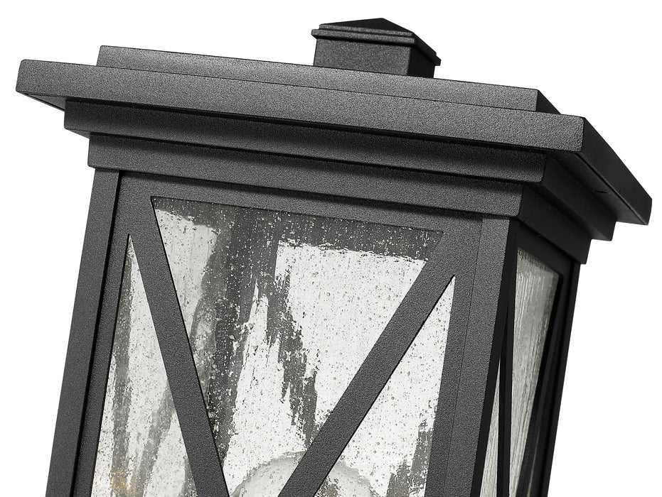 Outdoor Post Mount Fixture Z-Lite 583PHMR-BK Black Brookside 1 Light Outdoor Post Mount Fixture Z-Lite