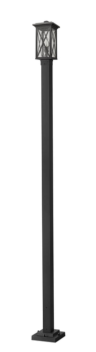 Outdoor Post Mounted Fixture Z-Lite 583PHMS-536P-BK Black Brookside 1 Light Outdoor Post Mounted Fixture Z-Lite