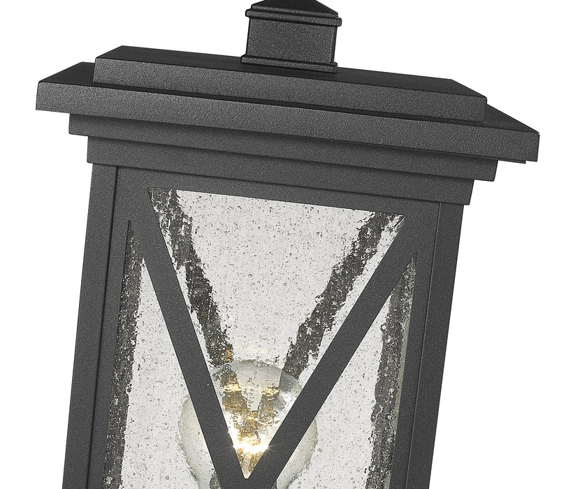 Outdoor Post Mount Fixture Z-Lite 583PHMS-BK Black Brookside 1 Light Outdoor Post Mount Fixture Z-Lite