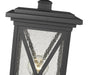 Outdoor Post Mount Fixture Z-Lite 583PHMS-BK Black Brookside 1 Light Outdoor Post Mount Fixture Z-Lite
