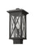 Outdoor Post Mount Fixture Z-Lite 583PHMS-BK Black Brookside 1 Light Outdoor Post Mount Fixture Z-Lite